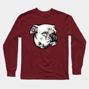 American Bulldog Portrait Drawing Long Sleeve T-Shirt